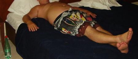 Im urlaub man bin ich da Vollgefressen gewesen .